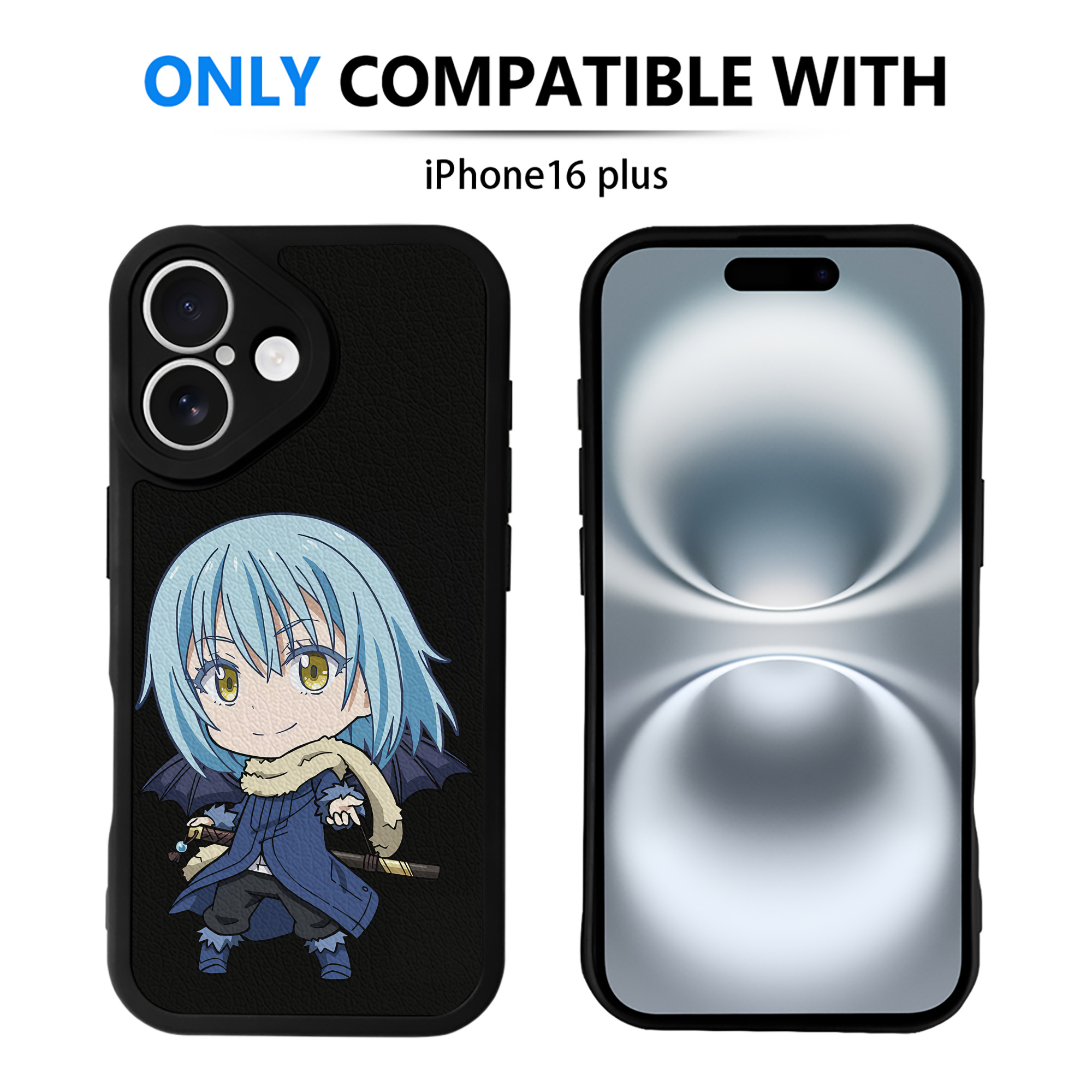 （画像用） 転スラ Regarding Reincarnated to Slime 【iPhone 16シリーズ対応】シリコンスマホケース（レザー調） 材質：シリコン